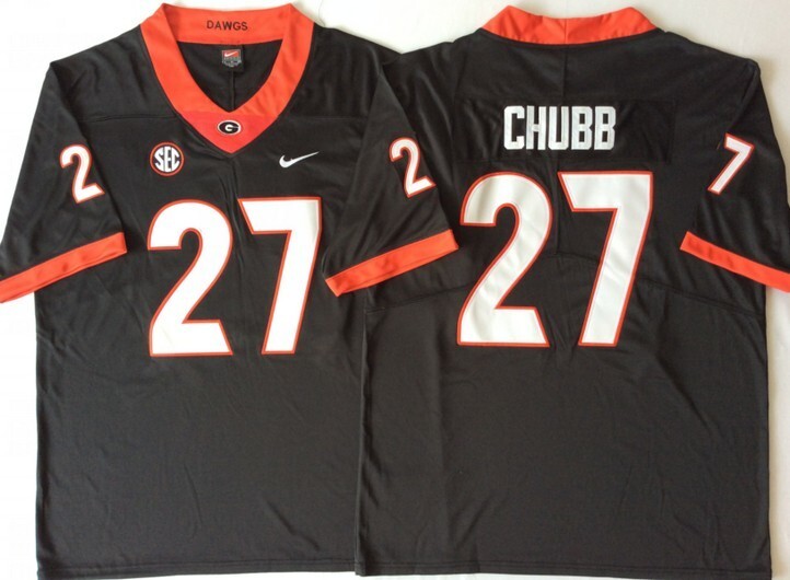 Georgia Bulldogs Black #27 CHUBB_1 jersey