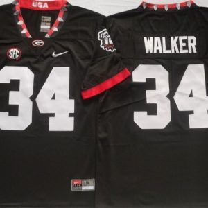 Georgia Bulldogs Black #34 WALKER jersey