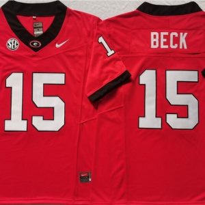 Georgia Bulldogs Red #15 BECK jersey