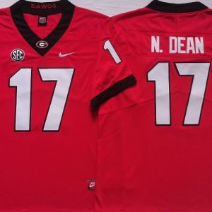 Georgia Bulldogs Red #17 N.DEAN jersey