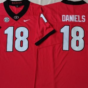 Georgia Bulldogs Red #18 DANIELS jersey