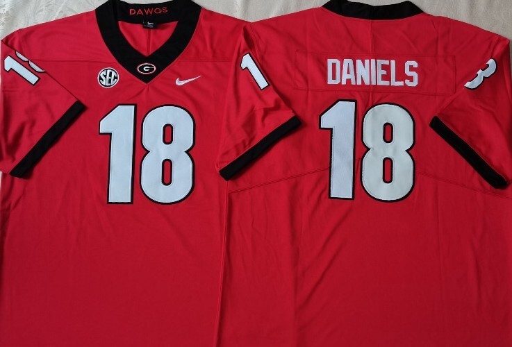 Georgia Bulldogs Red #18 DANIELS jersey