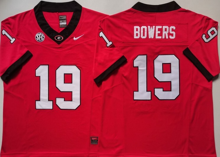 Georgia Bulldogs Red #19 BOWERS jersey
