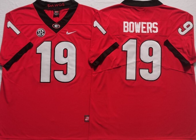Georgia Bulldogs Red #19 BOWERS_1 jersey