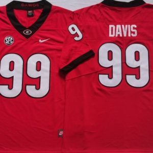 Georgia Bulldogs Red #99 DAVIS jersey