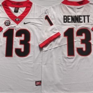Georgia Bulldogs White #13 BENNETT jersey