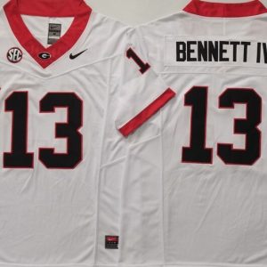 Georgia Bulldogs White #13 BENNETT IV jersey