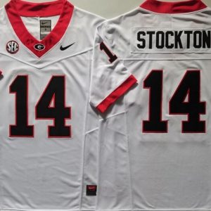 Georgia Bulldogs White #14 STOCKTON jersey