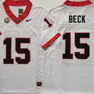 Georgia Bulldogs White #15 BECK jersey