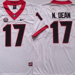 Georgia Bulldogs White #17 N.DEAN jersey