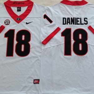 Georgia Bulldogs White #18 DANIELS jersey