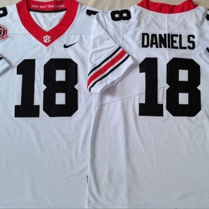 Georgia Bulldogs White #18 DANIELS_1 jersey