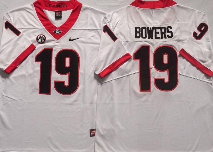 Georgia Bulldogs White #19 BOWERS_1 jersey