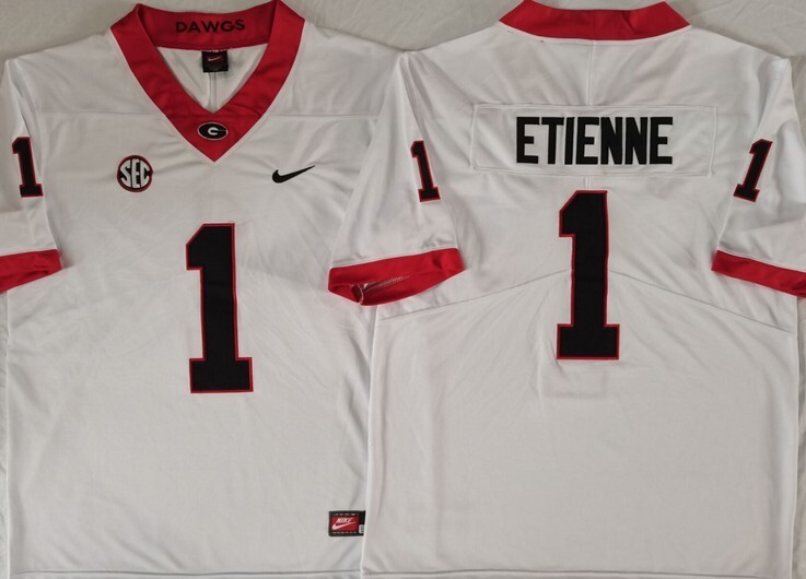 Georgia Bulldogs White #1 ETIENNE_1 jersey