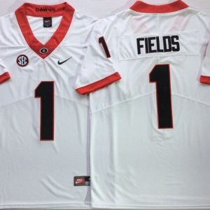 Georgia Bulldogs White #1 FIELDS jersey