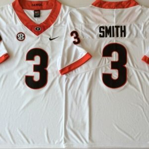 Georgia Bulldogs White #3 SMITH jersey