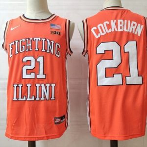 Illinois Fighting Illini #21 Cockburn Orange jersey