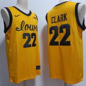 Iowa Hawkeyes #22 Caitlin Clark  Yellow jersey