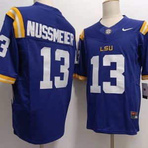 LSU Tigers#13 Garrett Nussmeier Purple jersey
