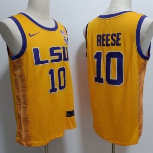 LSU Tigers #10 Basketball Men's Clothing Reese Orange jersey