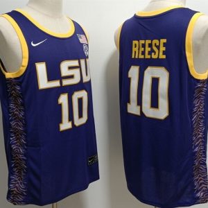 LSU Tigers #10 Basketball Men's Clothing Reese Purple jersey