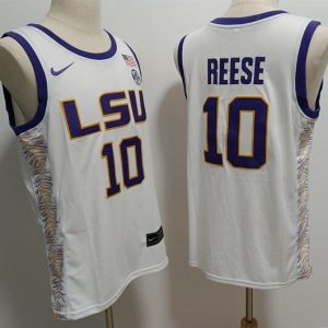 LSU Tigers #10 Basketball Men's Clothing Reese White jersey