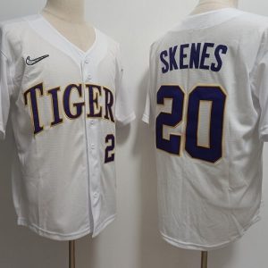 LSU Tigers #20 Paul Skenes White jersey