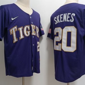 LSU Tigers #20 Paul Skenes  Purple jersey