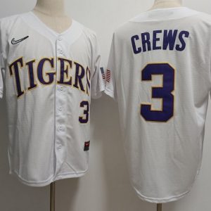 LSU Tigers #3 Dylan Crews White jersey