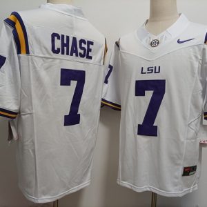 LSU Tigers #7 Ja'Marr Chase White jersey