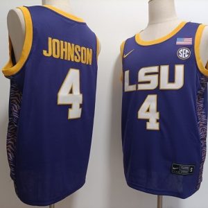 LSU Tigers Basketball #4 Flau'jae Johnson Purple jersey