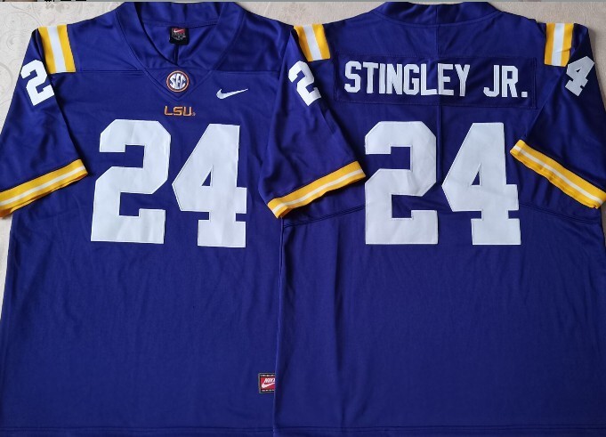 LSU Tigers Purple #24 STINGLEY JR jersey
