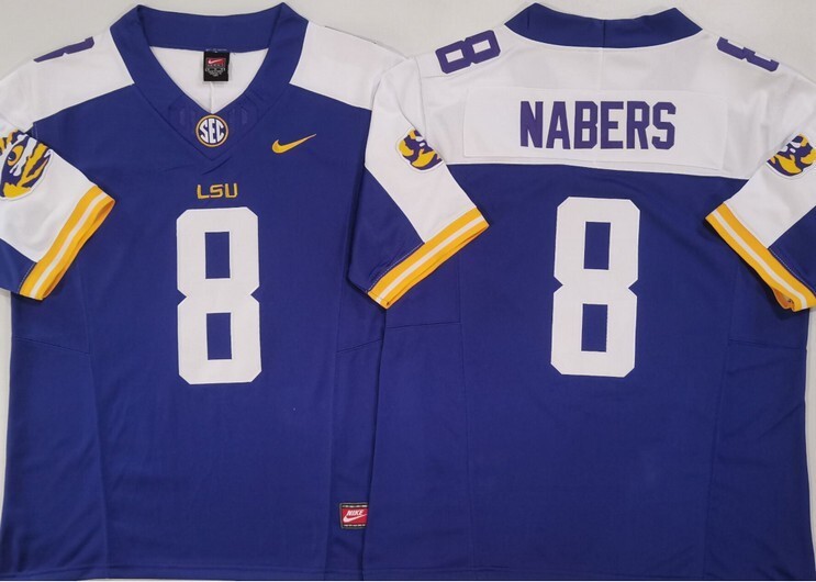 LSU Tigers Purple #8 NABERS_1 jersey