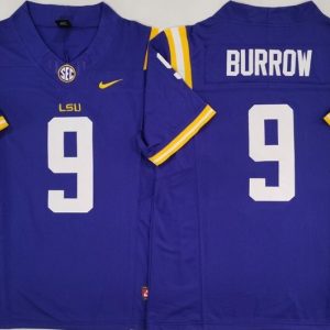 LSU Tigers Purple #9 BURROW jersey