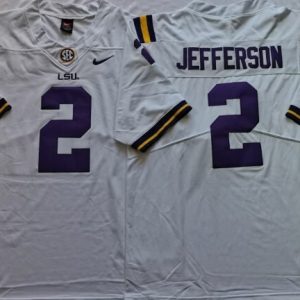 LSU Tigers White #2 JEFFERSON jersey