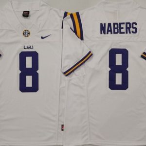 LSU Tigers White #8 NABERS jersey