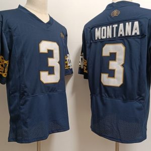 Men's Notre Dame Fighting Irish #3 Joe Montana  Deep Blue jersey