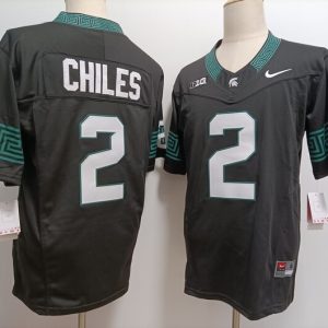 Michigan State Spartans #2 Aidan Chiles Black jersey