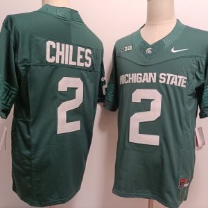 Michigan State Spartans #2 Aidan Chiles Green jersey
