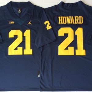 Michigan Wolverines Blue #21 HOWARD jersey