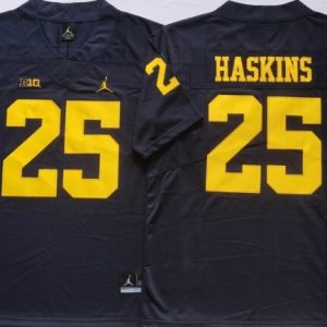 Michigan Wolverines Blue #25 HASKINS jersey