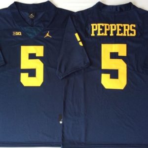 Michigan Wolverines Blue #5 PEPPERS jersey