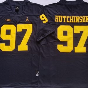 Michigan Wolverines Blue #97 HUTCHINSON_1 jersey