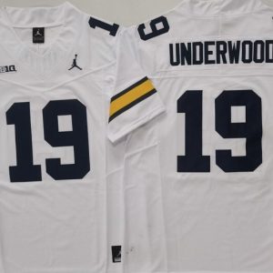 Michigan Wolverines White #19 UNDERWOOD jersey