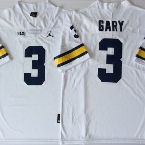 Michigan Wolverines White #3 GARY jersey