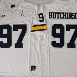 Michigan Wolverines White #97 HUTCHINSON jersey