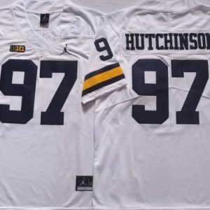 Michigan Wolverines White #97 HUTCHINSON_1 jersey