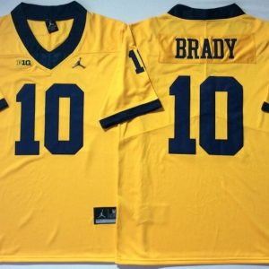 Michigan Wolverines YELLOW #10 BRADY jersey