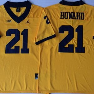 Michigan Wolverines YELLOW #21 HOWARD jersey