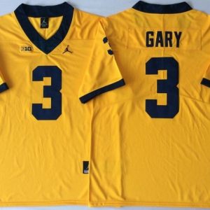 Michigan Wolverines YELLOW #3 GARY jersey